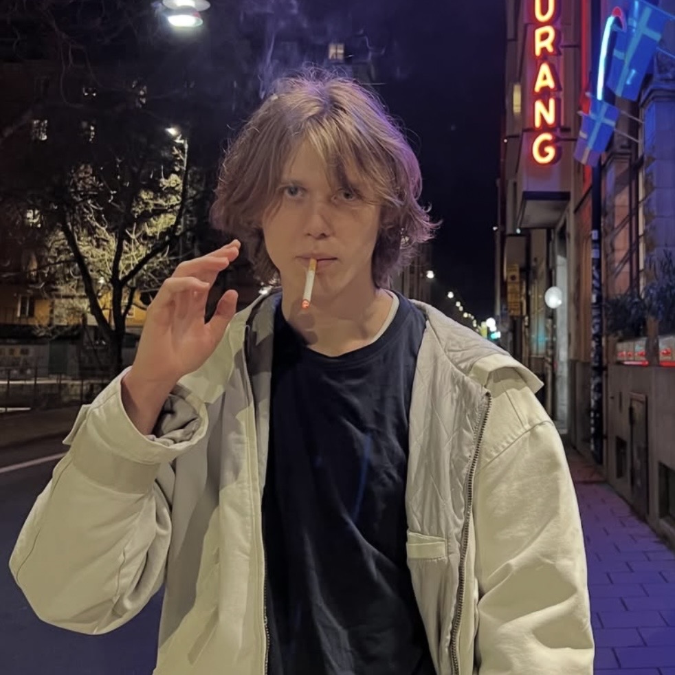 Carl on a Stockholm street at night